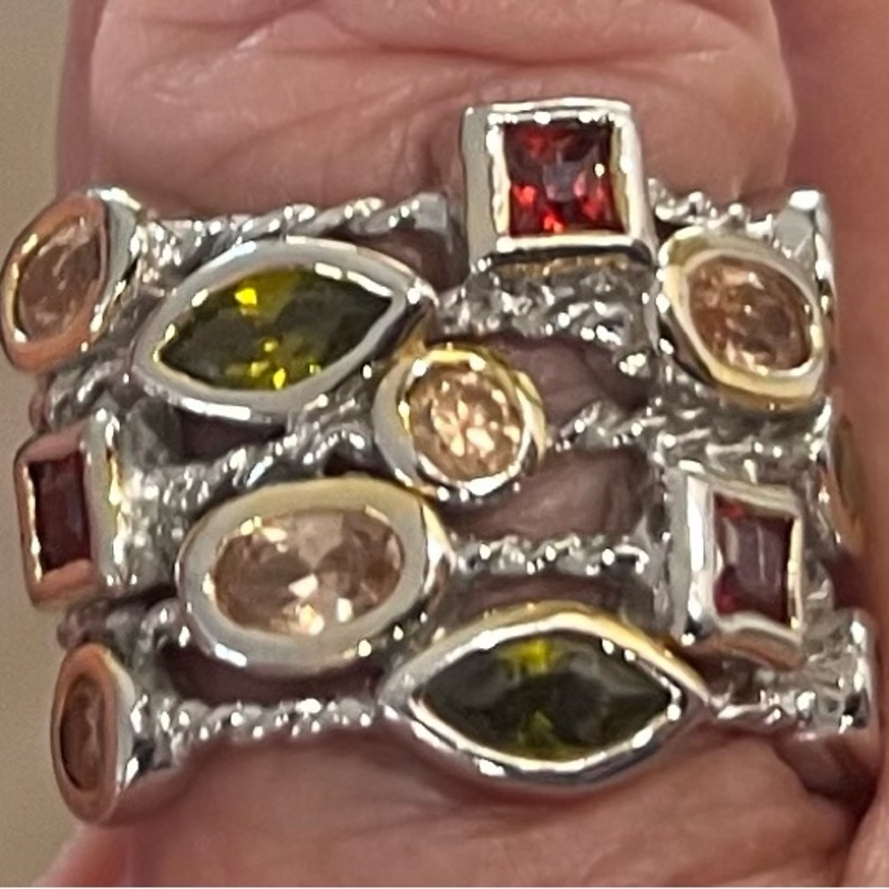 Multi-Color Gemstone Ring - Picture 3 of 3